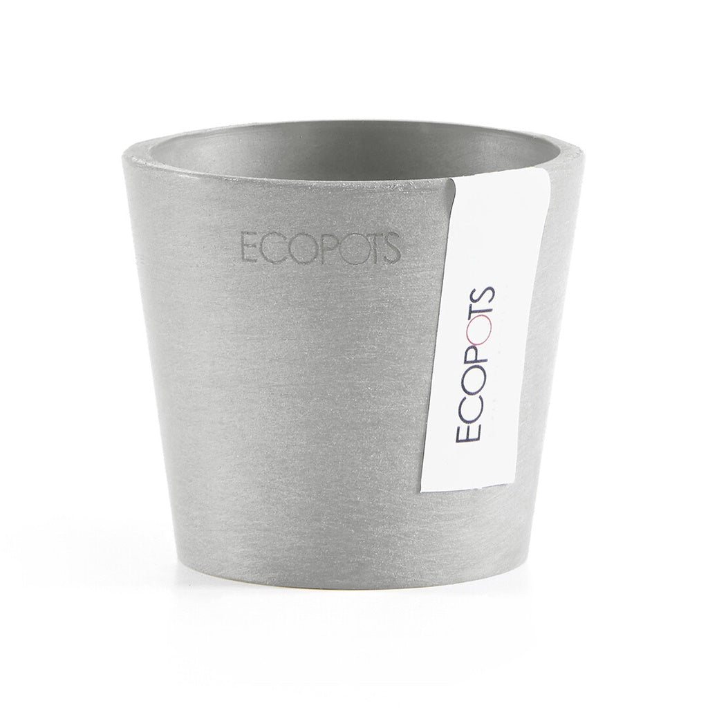 Silver pot with 'Ecopots' branding on a white background