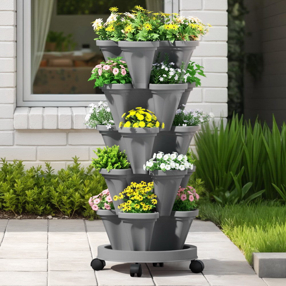Green Fingers 5-Tier Vertical Planter – Grey