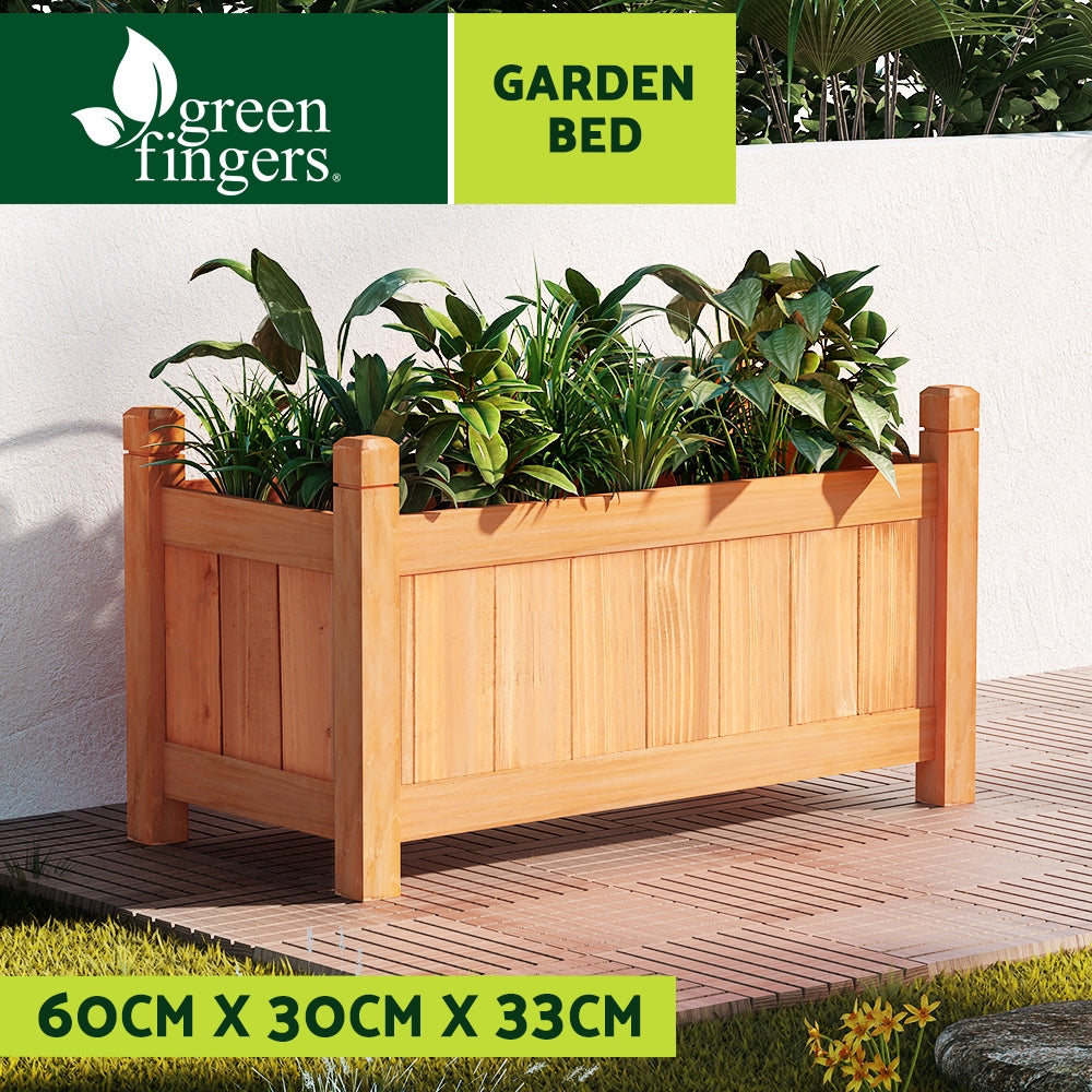 green fingers wooden planter box and dimensions