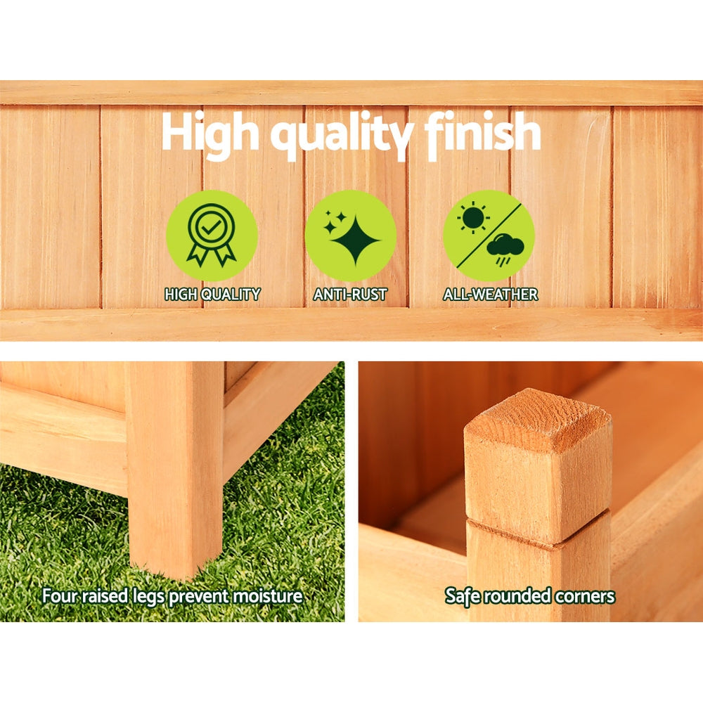 green fingers wooden planter box features