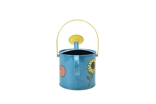 growing gardeners blue childrens watering can with tomato and flower image on side, blue handle