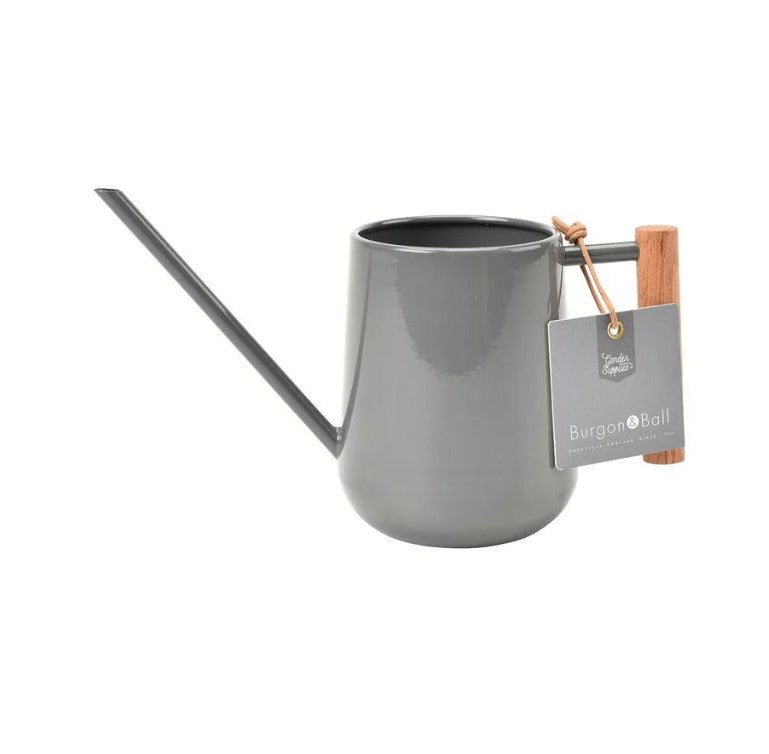 0.7L Indoor Watering Can with Wooden Handle - Charcoal