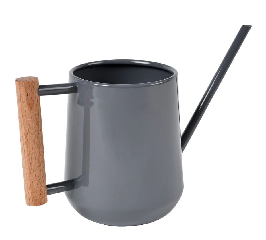 Indoor Metal Watering Can with wooden handle