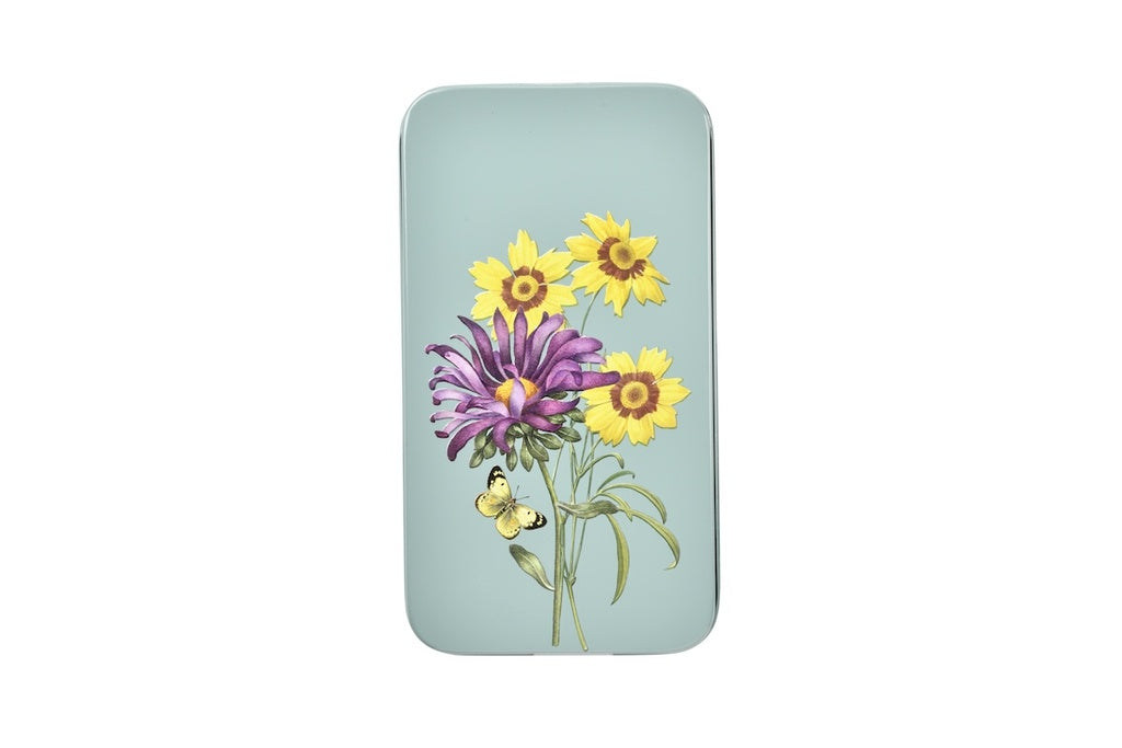 Phone case with floral design on a light blue background