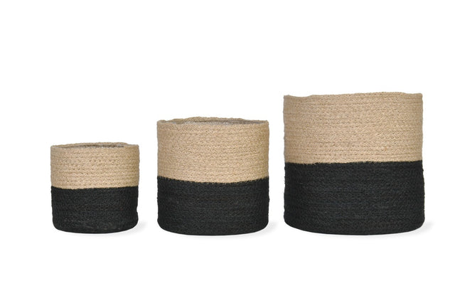 Garden Trading Set of 3 Jute Pots - Handcrafted Indoor Planters with Waterproof Liners