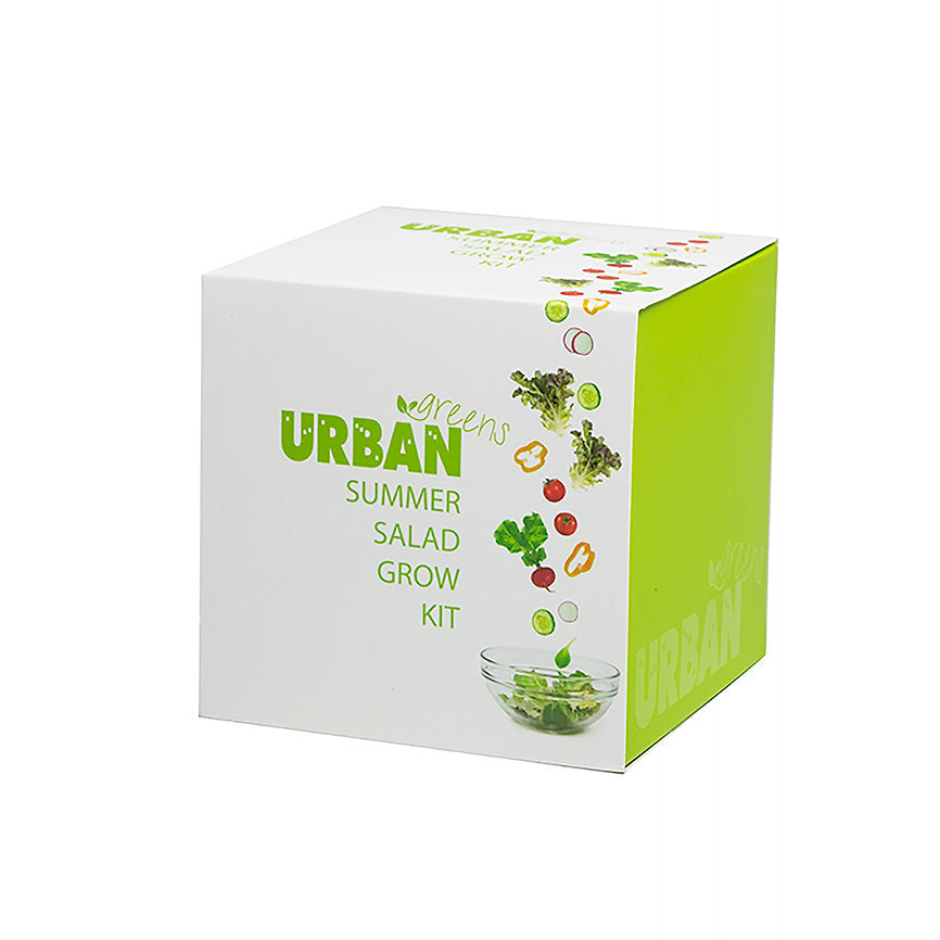 Box for Urban Summer Salad Grow Kit with green and white design