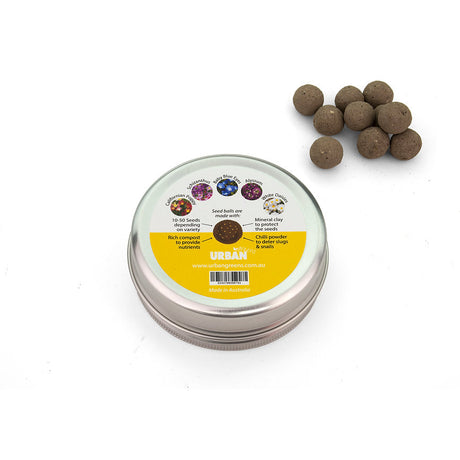 Tin of brown pet treats with a white background