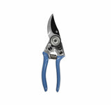 Gardening shears with blue handles on a white background