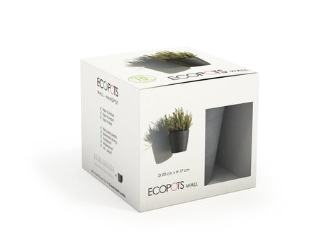 Ecopots wall planters packaging on a white background
