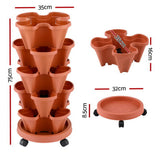 Green Fingers 5-Tier Vertical Planter – Brick Red