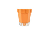 orange pot with clear base on white background