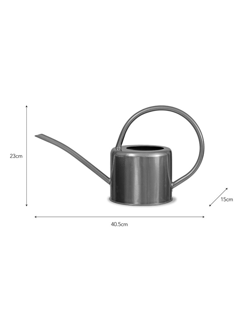 1.9L Indoor Steel Watering Can - Silver