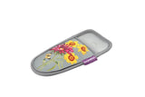 Gray pruner holster with floral design on a white background