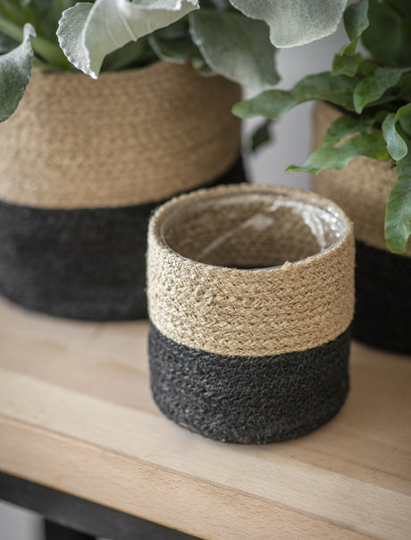 Garden Trading Set of 3 Jute Pots - Handcrafted Indoor Planters with Waterproof Liners