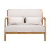 Artiss Armchair 2 Seater Lounge Chair Beige Wood