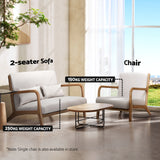 Artiss Armchair 2 Seater Lounge Chair Beige Wood