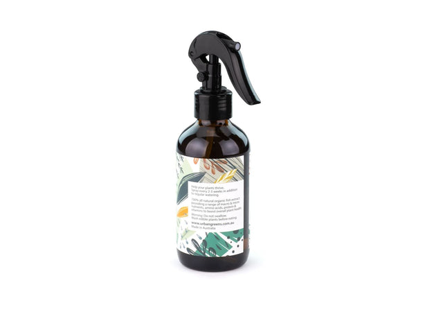 Organic Foliage indoor plant Fertiliser back of bottle