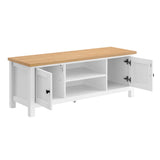 Sarantino Gio TV Stand - White/Natural - 120cm