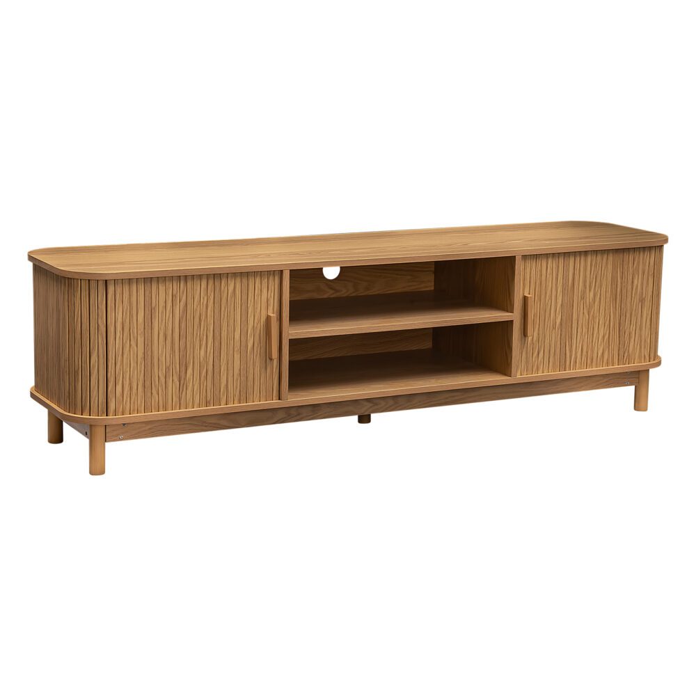 160cm Ribbed Natural Entertainment Unit/TV Unit by Dreamo
