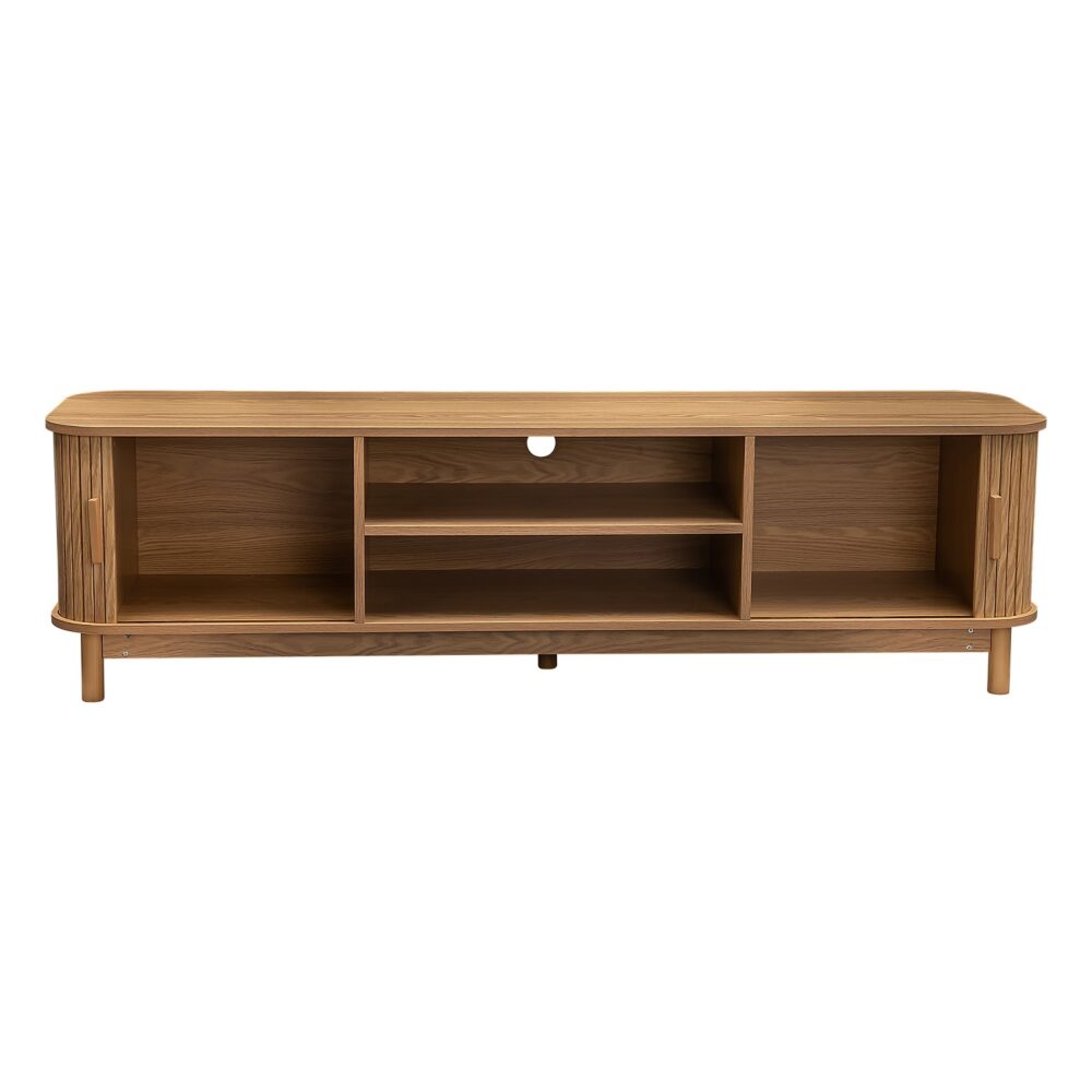 160cm Ribbed Natural Entertainment Unit/TV Unit by Dreamo