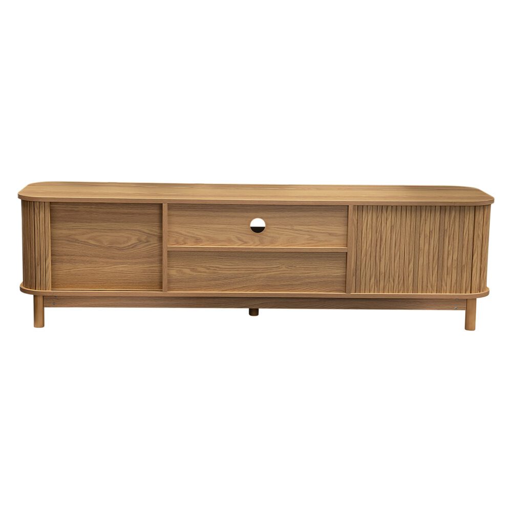 160cm Ribbed Natural Entertainment Unit/TV Unit by Dreamo