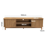 160cm Ribbed Natural Entertainment Unit/TV Unit by Dreamo