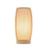 Natural Woven Bamboo Cylinder Table Lamp - Light Shade Boho Tropical Coastal
