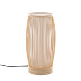 Natural Woven Bamboo Cylinder Table Lamp - Light Shade Boho Tropical Coastal