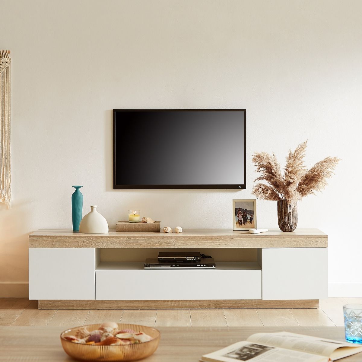 Ashley Coastal White Wooden TV Cabinet Entertainment Unit